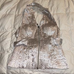 Shimmery taupe colored halter top large very sexy great condition